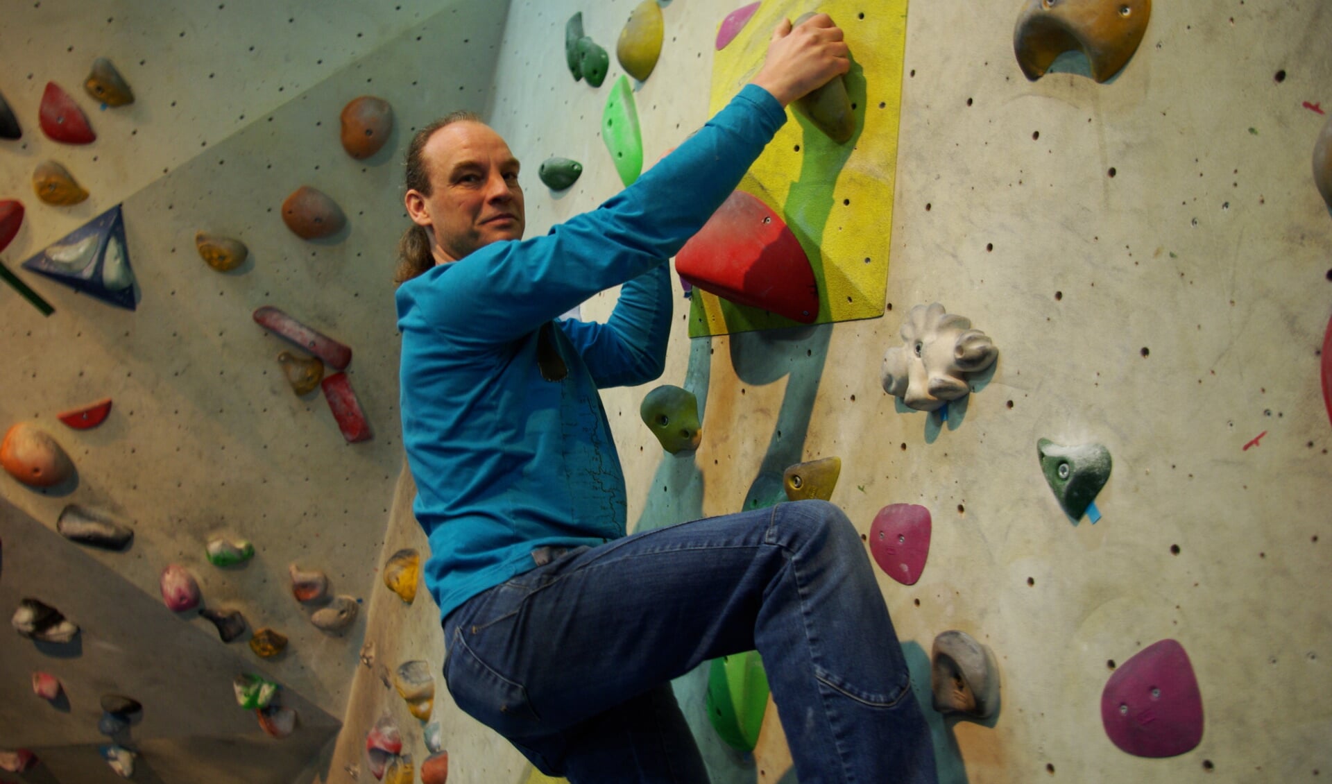 Sander ter Steege staat in het Bouldercentrum Delfts Bleau zelden met zijn rug tegen de muur. 