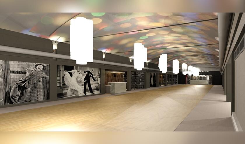 Een artist impression van de nieuwe locatie van Dansschool Wesseling.