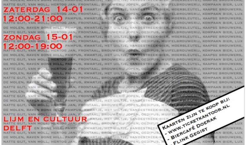 Op 14 en 15 januari strijken zestien Nederlandse microbrouwerijen neer bij Lijm & Cultuur.