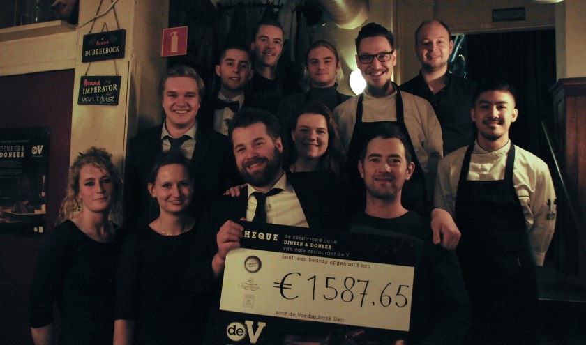 De actie op Kerstavond leverde een mooi bedrag op voor de Voedselbank.