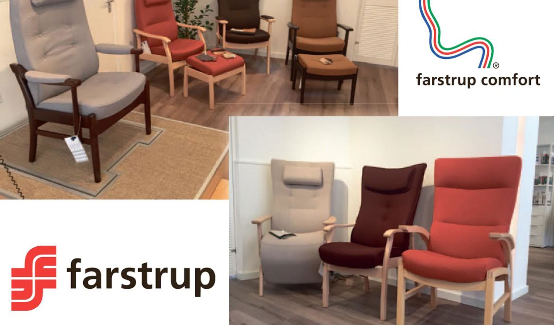 Enkele voorbeelden van de Farstrup fauteuils. 