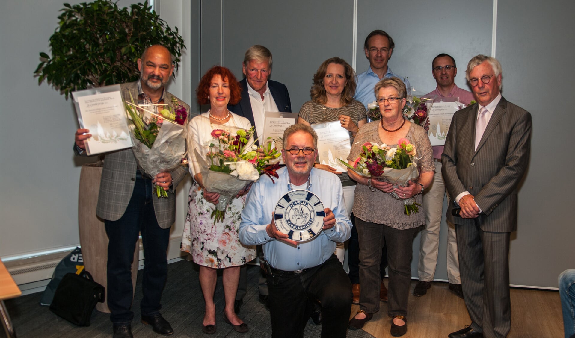 Alle genomineerden voor de Le Comteprijs 2016, met in het midden de uiteindelijke winnaar Koos van der Horst. (foto's: René van der Krogt)