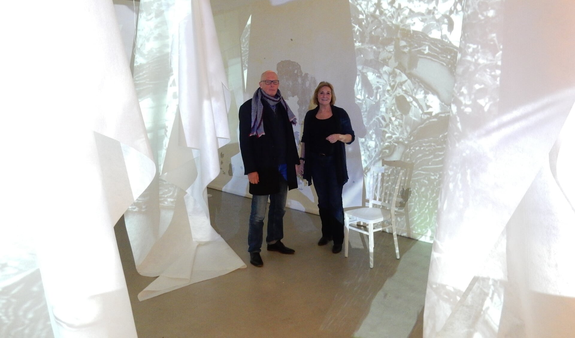 Kunstenaars Gerrit Bruins en Jolanda Peeters. 