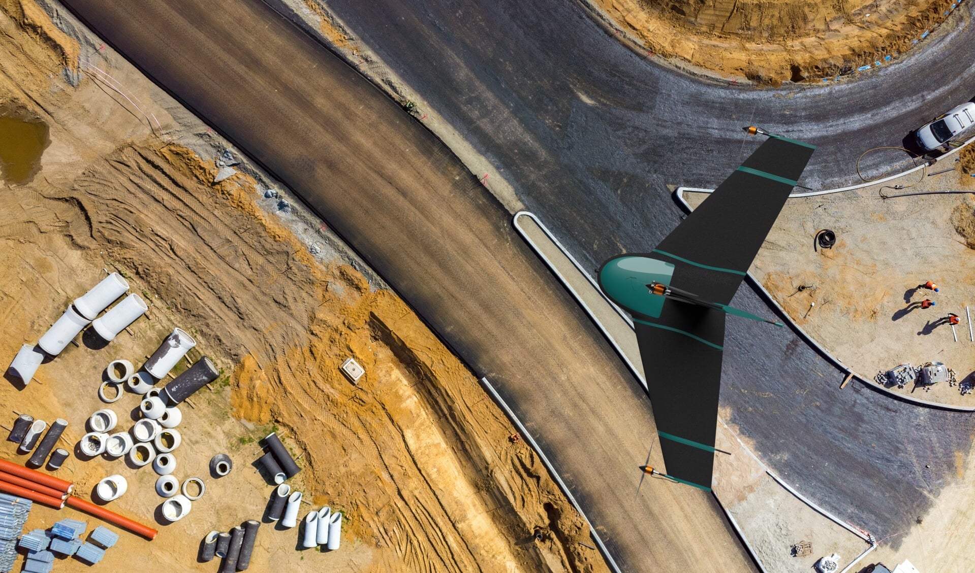 De nieuwe drone van het Delftse bedrijf Atmos UAV kan de oppervlakte tot tien keer sneller inmeten. 