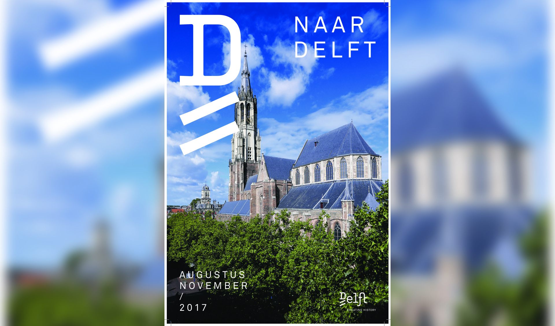 De cover van de nieuwe NAAR DELFT, een uitgave van RODI Media zh die vorig weekend uitkwam. 