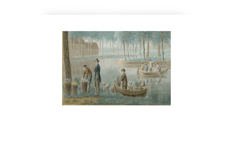 Detail van een tekening van de Oostpoort door Isaac van Ketweg, c. 1760 (TMS 58638)