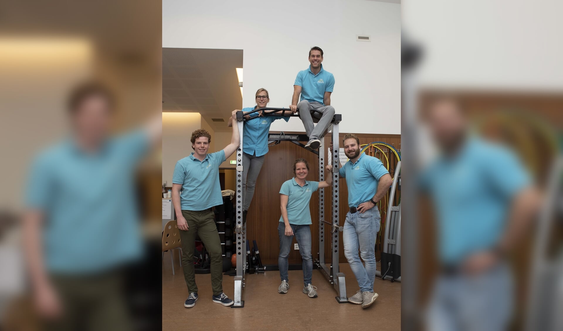 Het SENSUS-team Fys'Optima Delft: Ferry, Rutger, Eric, Donna en Marguerite