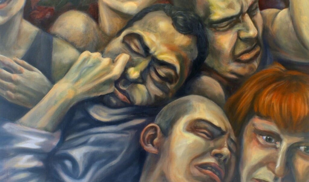 Het werk 'Heads' van genomineerde kunstschilder Sam Andrea