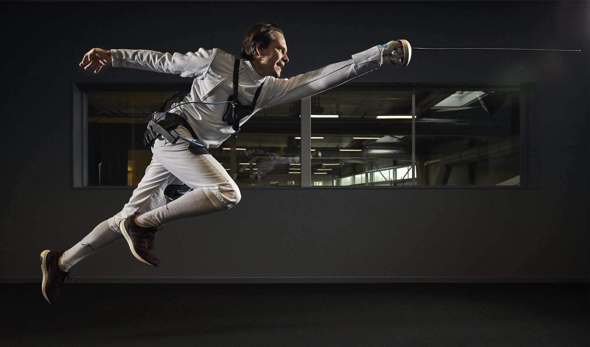 Boudewijn Wisse - Trainer en schermer bij 'Delft Fencing Club' (Foto: Mark Horn)