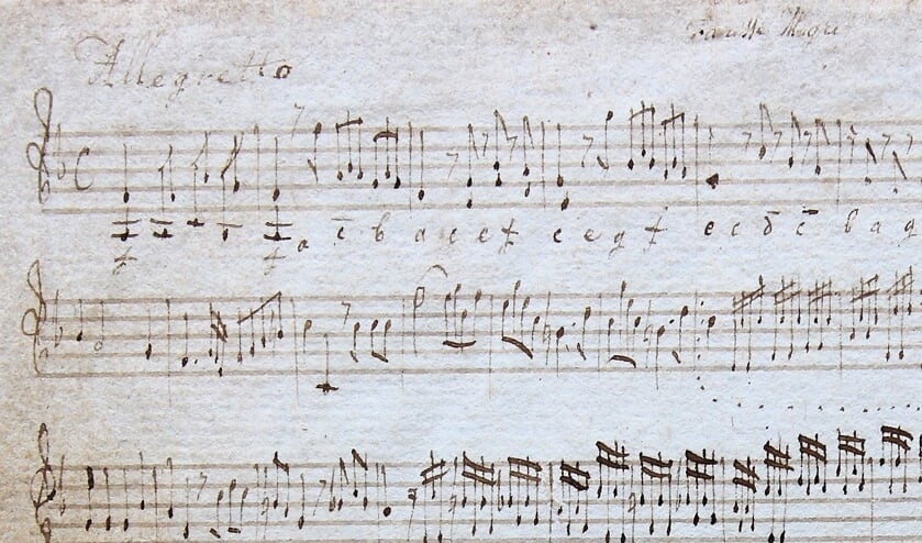 Muziek voor het carillon in de toren van de Nieuwe Kerk, 1826 (Archief 191, inv.nr 10)  