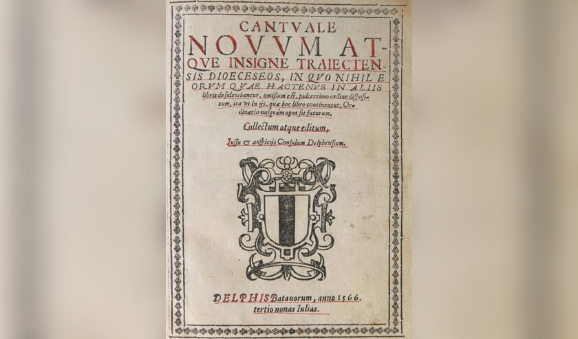 Titelpagina van Delfts gezangboek ‘Cantuale Novum’ uit 1566 (copyright: Stadsarchief Delft).