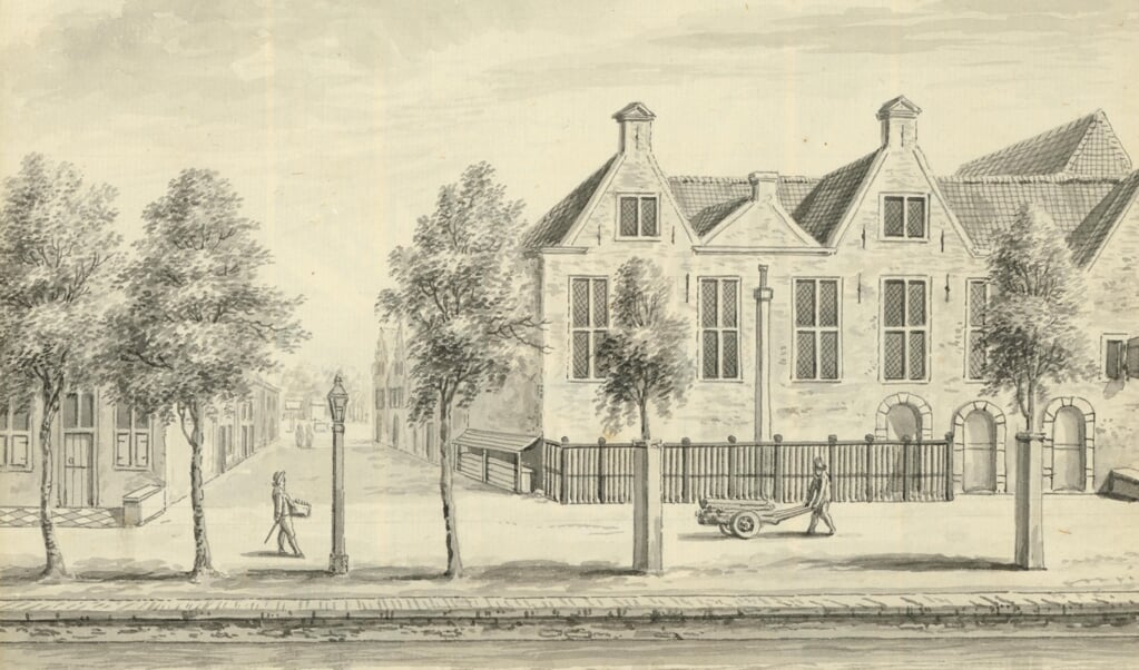 De lutherse kerk aan de Verwersdijk, hoek Van der Mastenstraat, 18 e eeuw (TMS 5689)