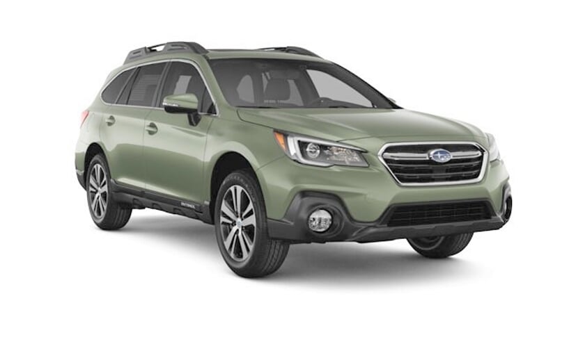 De Subaru Outback 2019 in Wilderness Green Metallic.