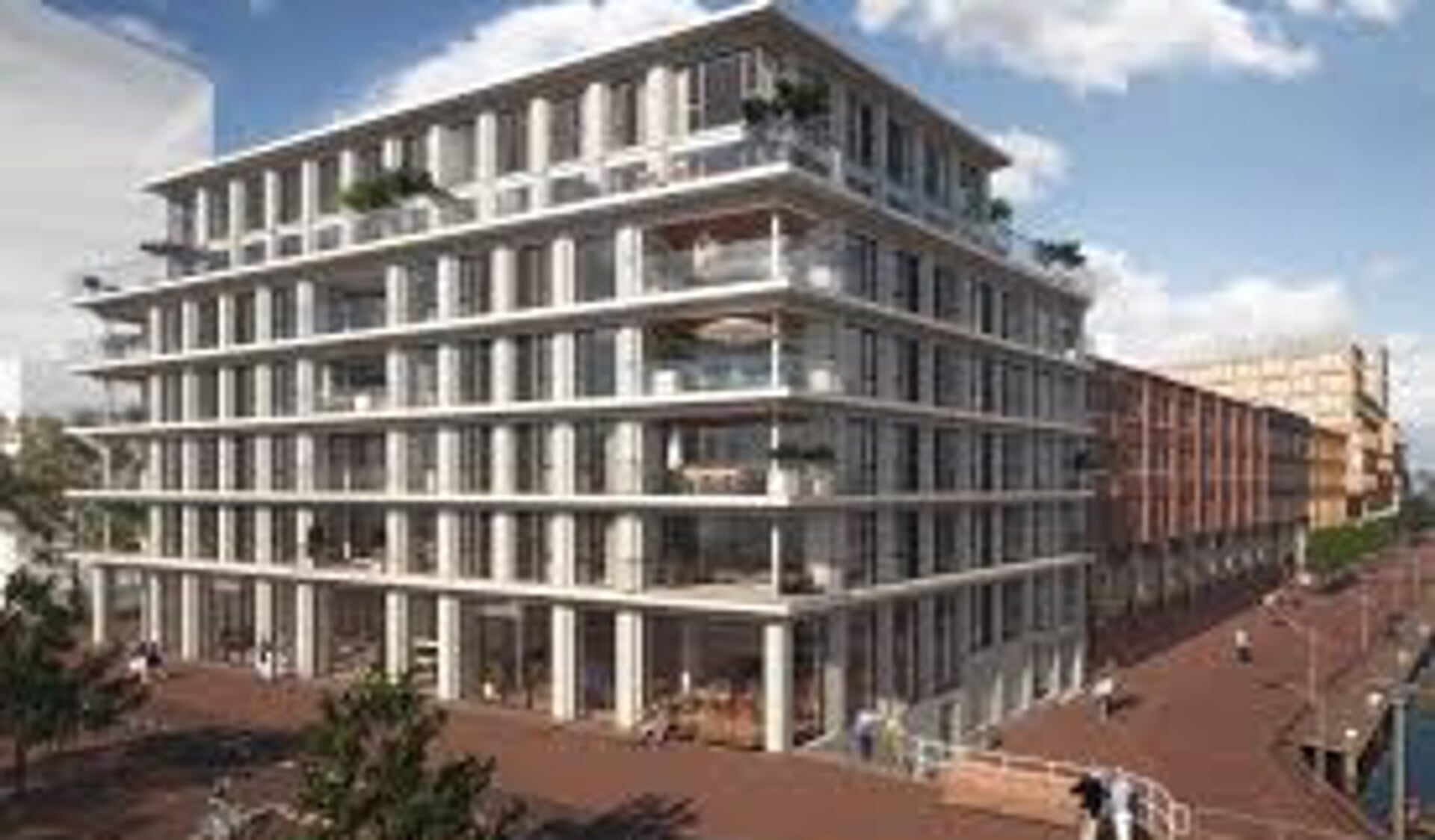 Een appartementencomplex deel uitmakend van Nieuw Delft.