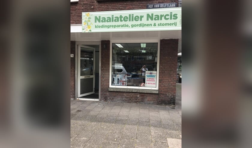 Naaiatelier Narcis, inmiddels een vertrouwd gezicht aan de Hof van Delftlaan.