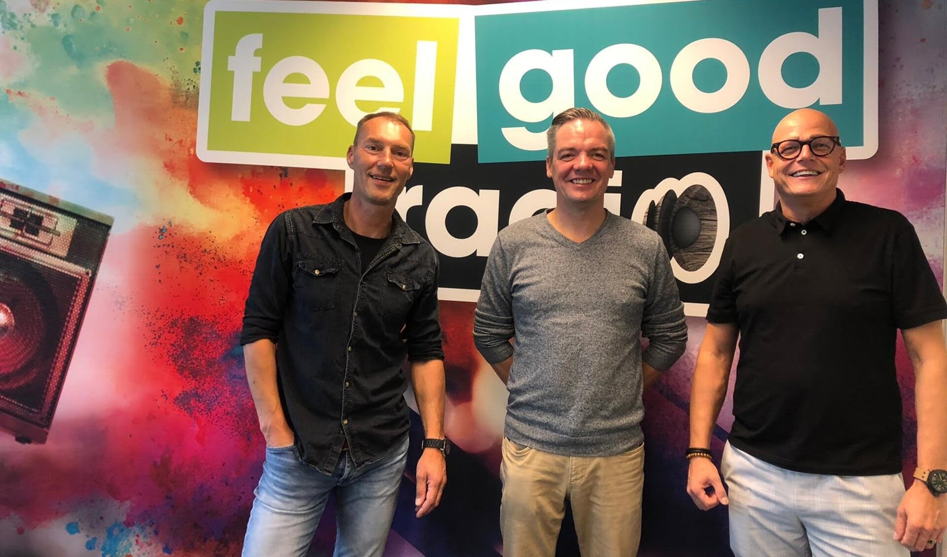 Kees van Baalen, Remco Ruijgers en Bernard ter Horst van Feel Good Radio 