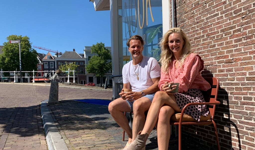 René van Dijk en Melanie Haaksma bij Nook Coiffeur, een van de deelnemende ondernemingen