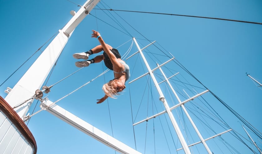 <p>Noa Diorgina aan het werk tijdens de Red Bull Art of Motion (Foto: Pedro Salgado)</p>