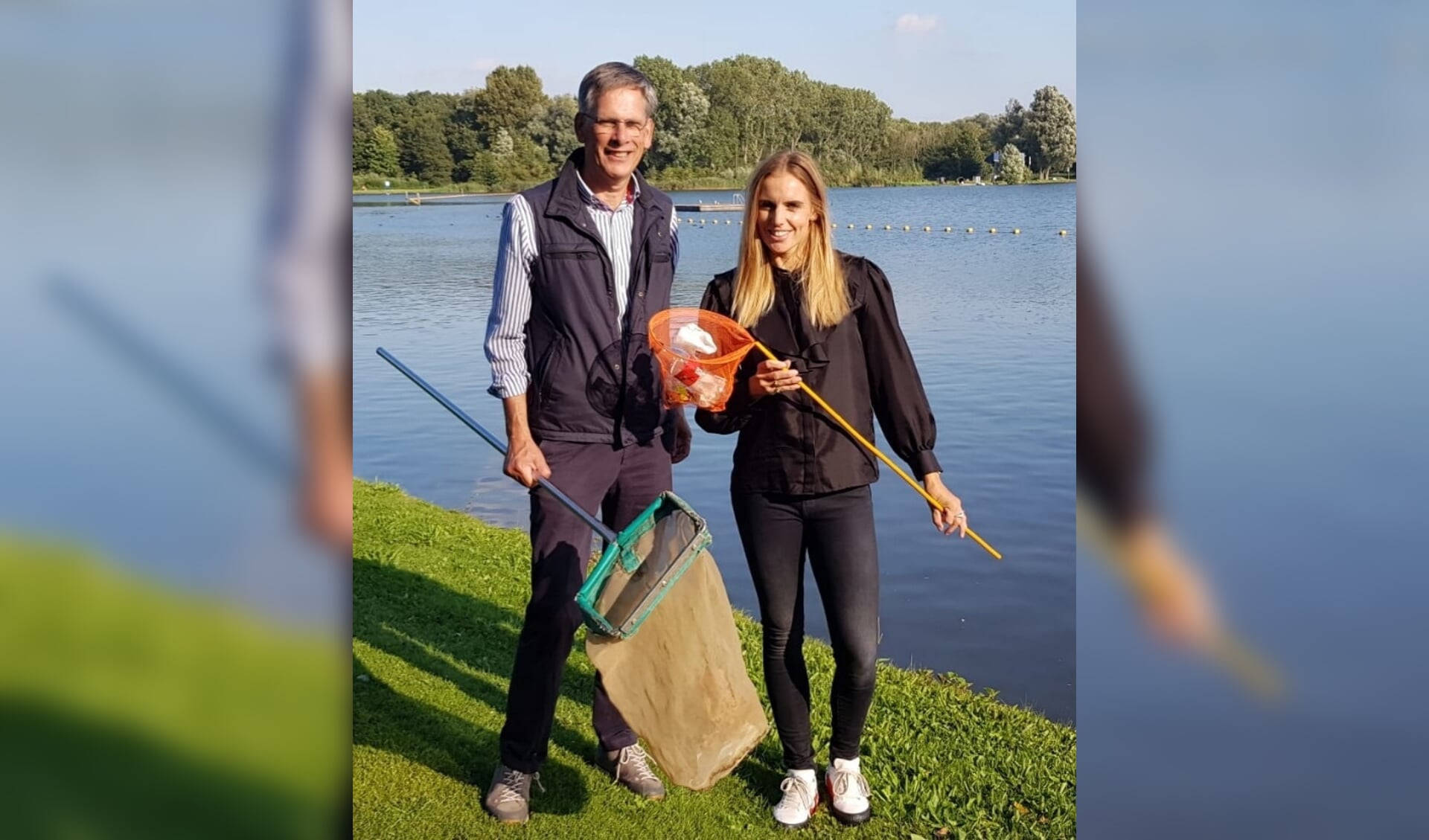 Dijkgraaf Piet-Hein van Daverveldt en olympisch zeilkampioen Marit Bouwmeester 