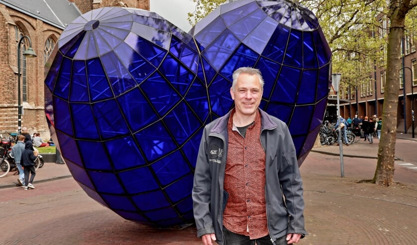 René Strengholt bij het Blauwe Hart (Foto Koos Bommelé)