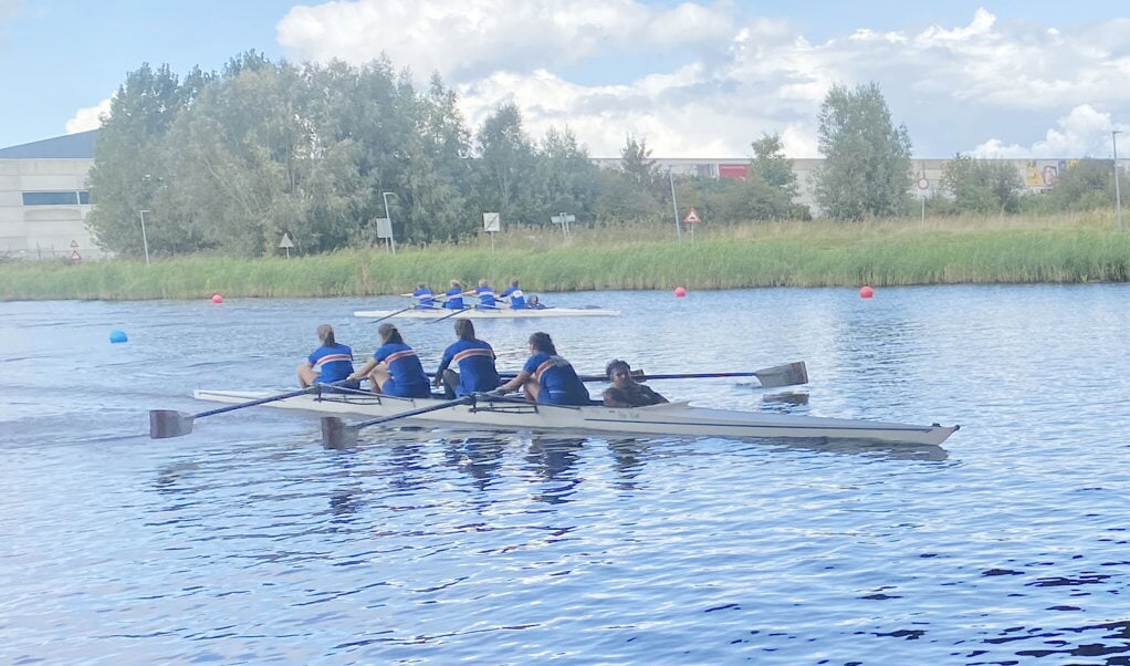 De dames van Proteus-Eretes in actie tijdens de A-finale van 'Fyli Agon' afgelopen zaterdag.