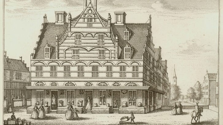 Cameretten door Leon Schenk, uiterst links aan de Marktzijde bevond zich De Gulden Haen