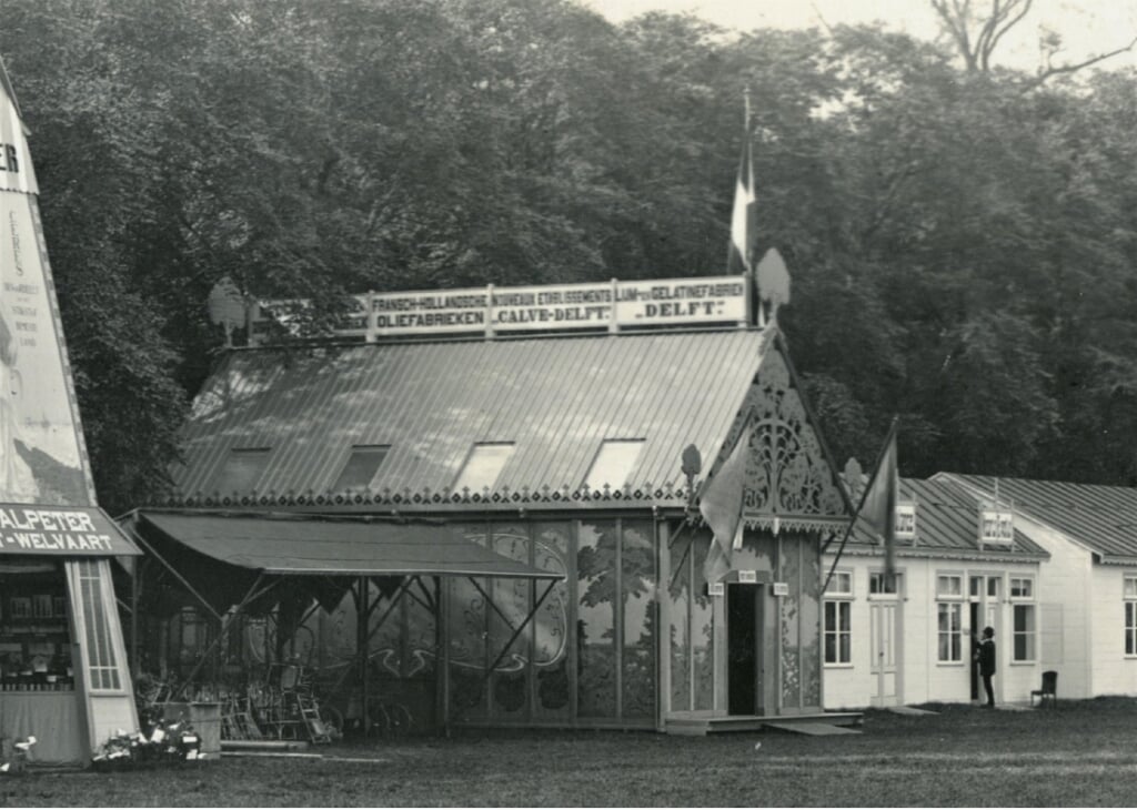 Het paviljoen op de landbouwtentoonstelling op het Haagse Malieveld in 1907