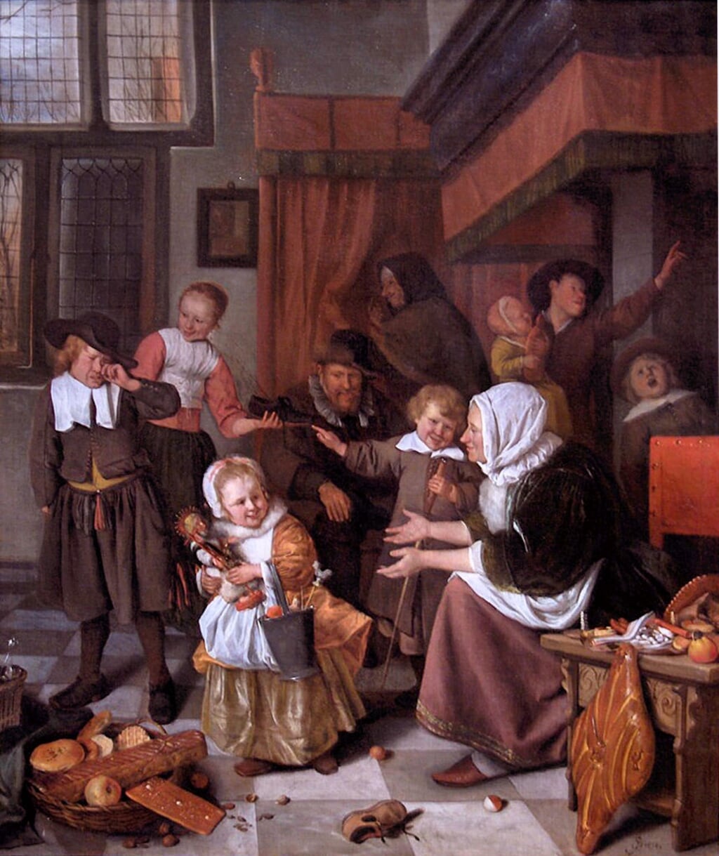 Het Sint-Nicolaasfeest door Jan Steen, ca.1664
