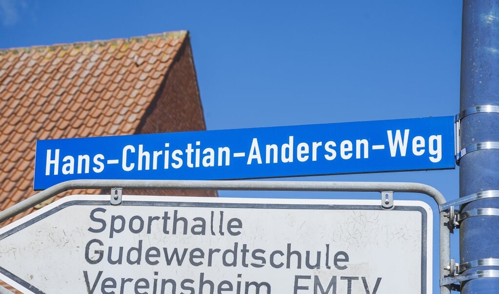 Den danske eventyrforfatter H.C. Andersen har fået en gade opkaldt efter sig i Egernførde. Gaden fører til den danske skole i byen. (Hans Christian Davidsen)