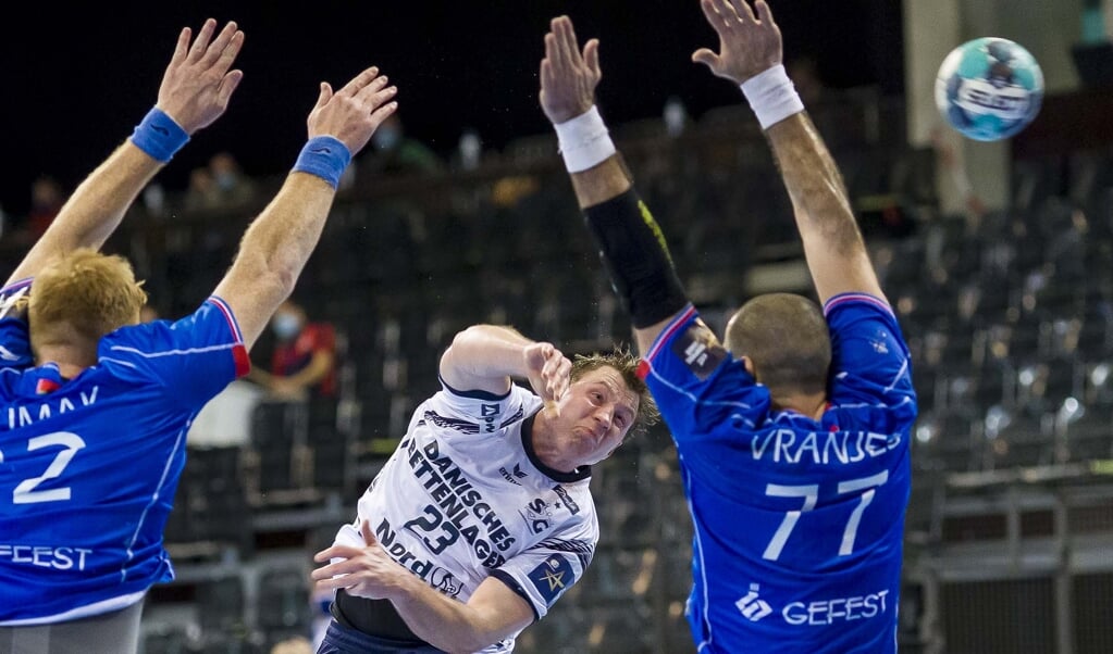 Gøran Søgard Johannessen war gegen den HC Meshkov Brest erfolgreichster Werfer der SG. ( Lars Salomonsen)