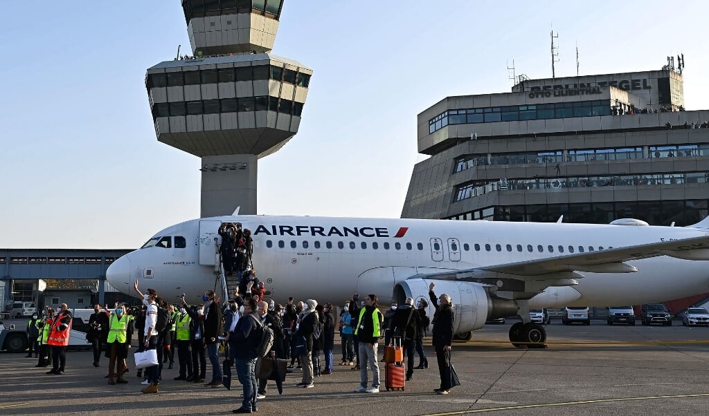Det er ikke tilfældigt, at det netop er et Air France-fly, som er det sidste til at flyve fra Tegel. Det franske selskab var også det første selskab til at tage Tegel i brug i sit kommercielle netværk. Det skete den 2. maj 1960. ( Tobias Schwarz/AFP/Ritzau Scanpix)