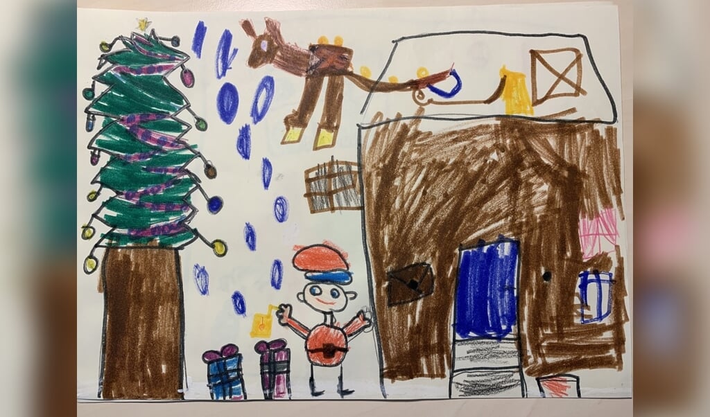 Leni, 1. klasse,7 år: Rudolf og julemanden.  ( KomMit)