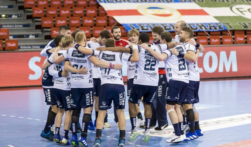 Bis es wieder Zeit für Jubel in der Bundesliga ist, dauert es für die SG Flensburg-Handewitt noch. Die Partie gegen den SC Magdeburg wurde verlegt. ( Lars Salomonsen)
