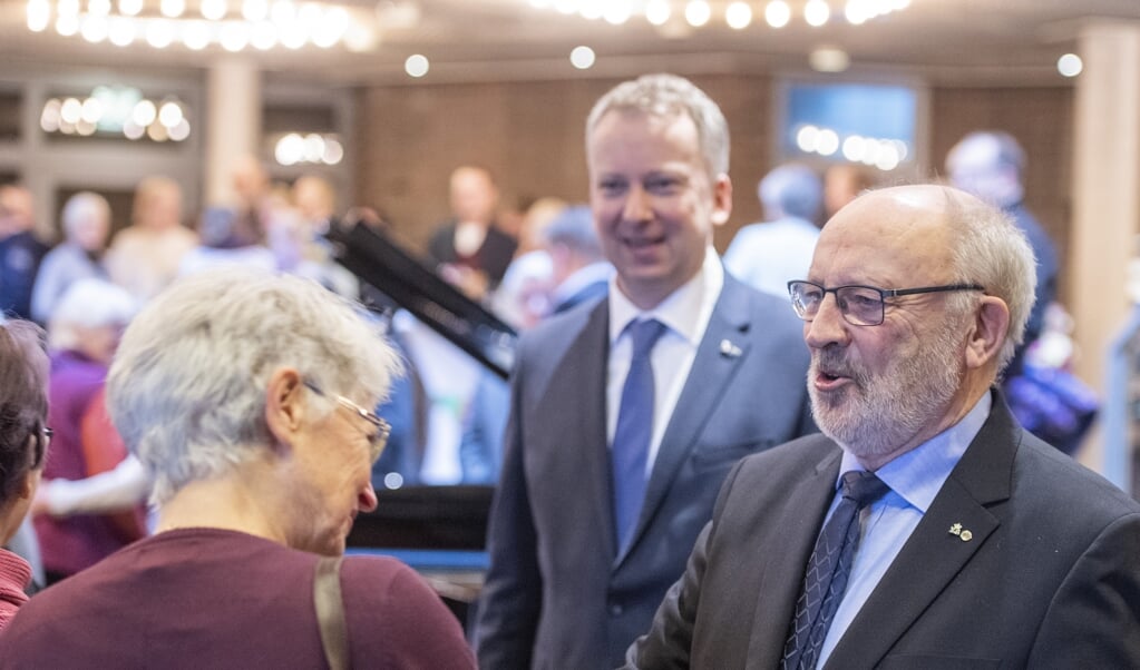Siden 2018 er Heinz Petersen (til højre) fra vælgerforeningen SSW borgerforstander i Harreslev, her ved nytårskuren i januar 2020. Det er hans anden periode i embedet. SSW er den største gruppe i kommunerådet. ( Tim Riediger)