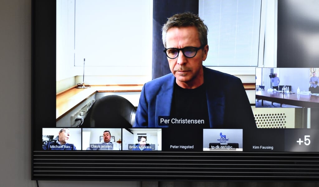 Per Christensen ses her ved et videmøde med statsminister Mette Frederiksen under coronakrisen. (Philip Davali/Ritzau Scanpix)