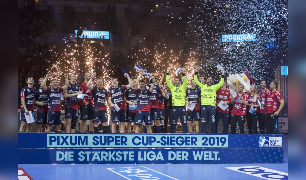 2019 durfte die SG Flensburg-Handewitt den Sieg im Super Cup in Düsseldorf bejubeln.  (Archivfoto: Martin Ziemer)