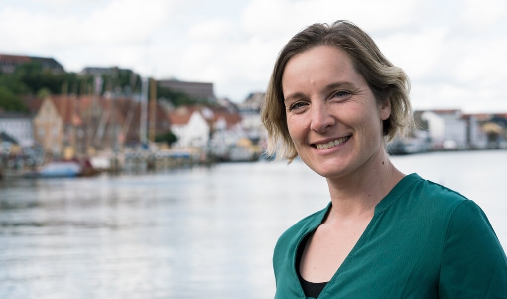 <p>Formand for kredsbestyrelsen hos De Grønne Flensborg, Marlene Langholz-Kaiser, går ind for grænseoverskridende handling til gavn for Flensborg Fjord.</p> ( Henrietta Langholz)