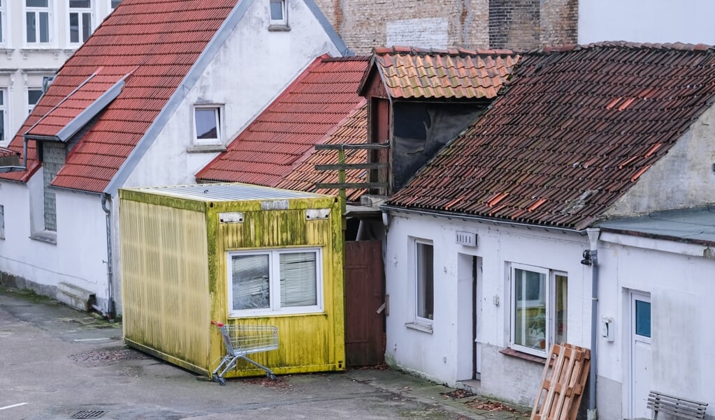 Denne container var Mandy Petersens hjem, indtil hun blev presset til at flytte ud. (Sebastian Iwersen)