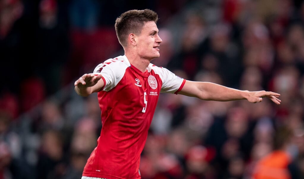 Joakim Mæhle scorede sejrsmålet mod Østrig, der sørgede for VM-kvalifikationen. ( Liselotte Sabroe/Ritzau Scanpix)