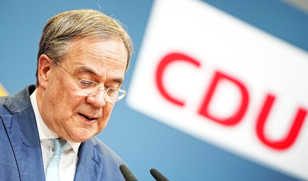 Armin Laschet, CDU-Bundesvorsitzender und Ministerpräsident von Nordrhein-Westfalen, gab Donnerstag ein Pressestatement zum Fortgang der Sondierungsgespräche. ( Michael Kappeler/dpa)