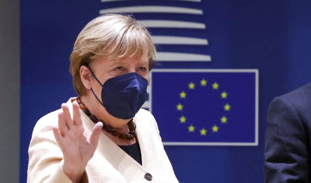 Angela Merkel ved sit formentlig sidste EU-Topmøde i Bruxelles fredag.   (Yves Herman/Reuters/Ritzau Scanpix)