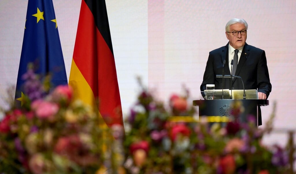 Forbundspræsident Frank-Walter Steinmeier opfordrede i sin tale under mindehøjtidelighed samfundet til sammenhold. ( Michael Sohn/dpa)