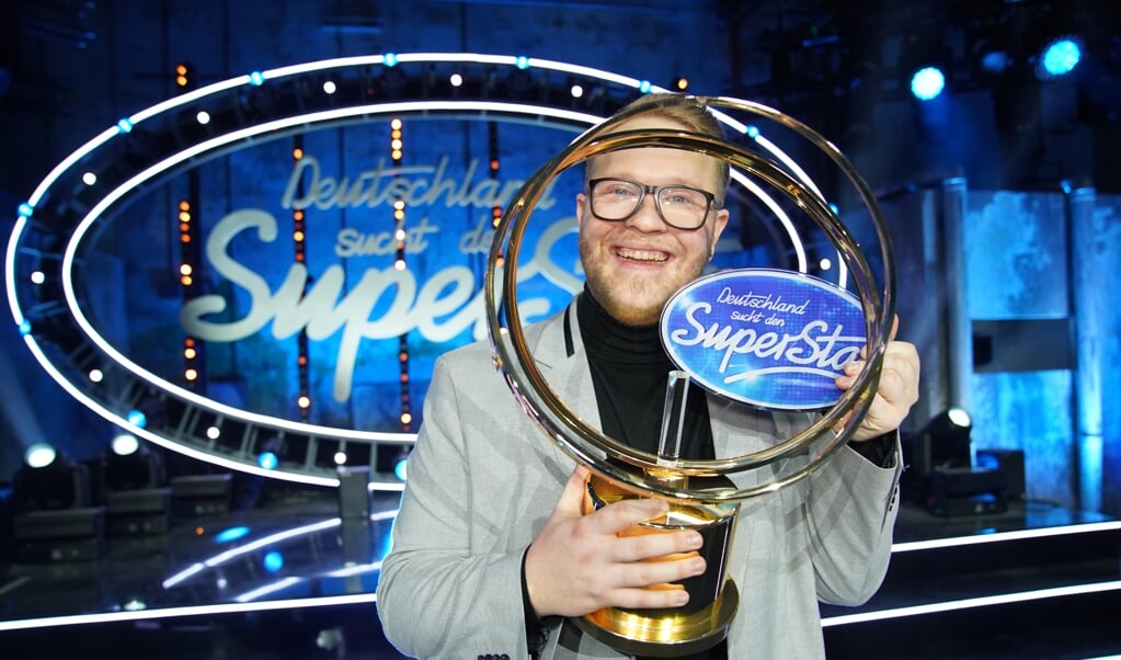 Jan-Marten Block fra Sønder Løgum vandt lørdag aften finalen og blev Tysklands »superstar« for 2021. ( Stefan Gregorowius/TVNOW/dpa)