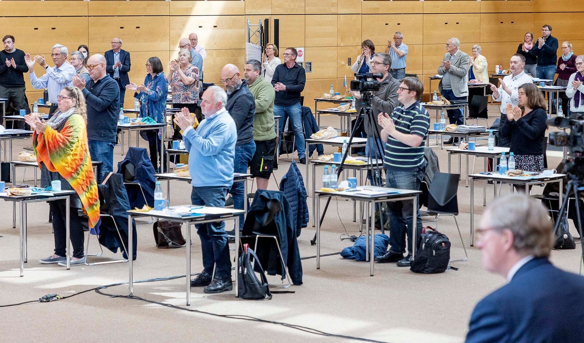 Der var 127 delegerede til landsmødet i A. P. Møller Skolen i Slesvig. Rekordstort i nyere tid. Fotos: Lars Salomonsen
