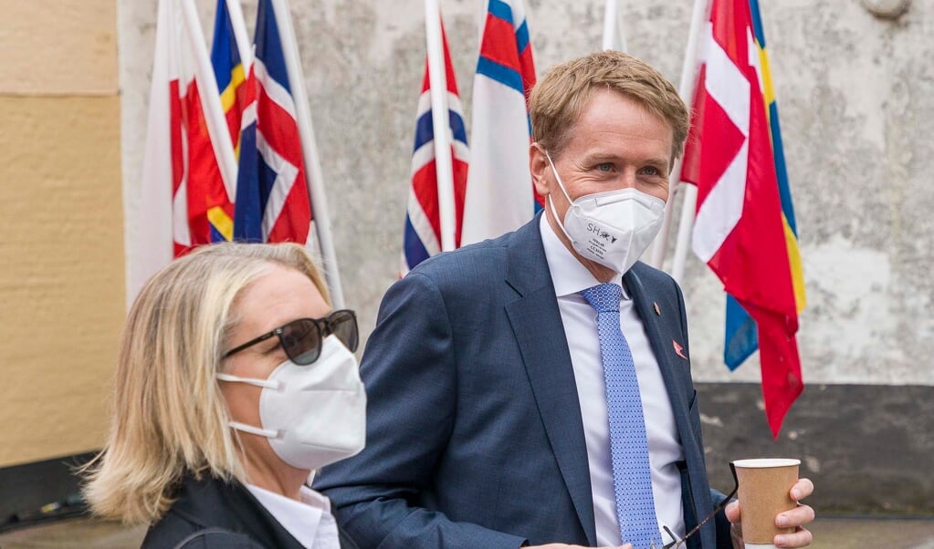 Den slesvig-holstenske ministerpræsident Daniel Günther deltog i de danske årsmøder lørdag den 29. maj, hvor SSFs formand Gitte Hougaard-Werner var vært for ham. (Lars Salomonsen)