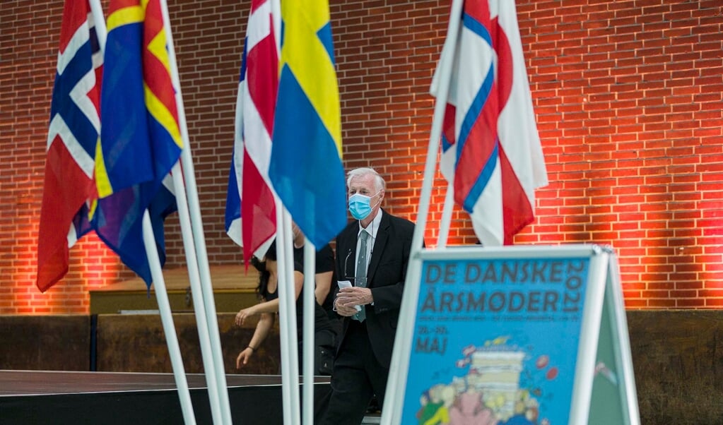 Folketingets formand, Henrik Dam Kristensen, holdt lørdag aften tale i Idrætshallen, hvor årsmødernes festaften blev afholdt for en noget mindre skare end sædvanligt. (Lars Salomonsen)