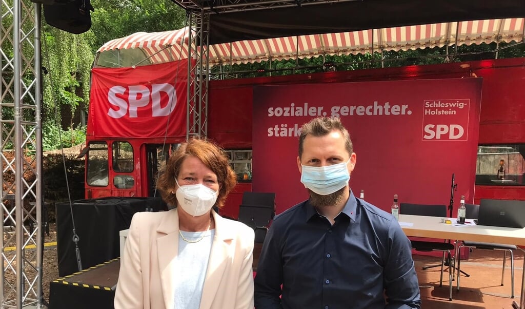Birg Jaspersen und Lars Christiansen stehen jetzt auch offiziell an der Spitze des Kreisverbandes Flensburg der Sozialdemokraten. (SPD Flensburg)