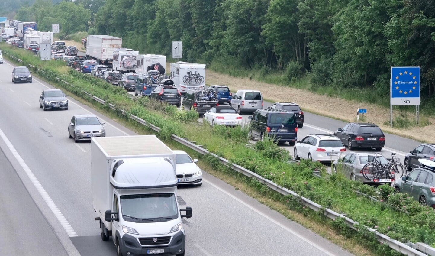 Kontrollen udløser jævnligt kaos ´ved indrejsen til Danmark. Foto: