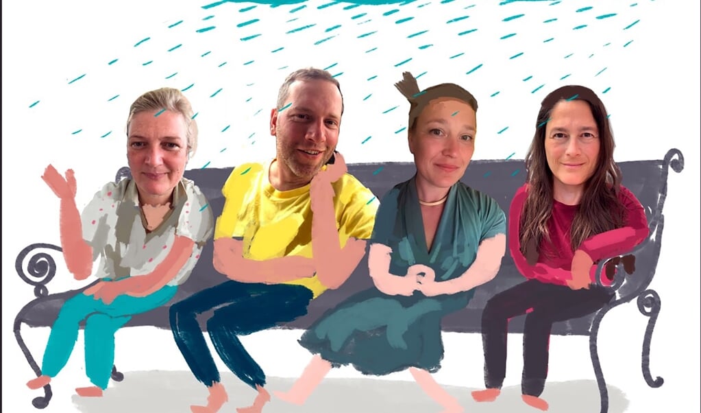Kunstkollektiv »bærn«, von links nach rechts Susanne Nothdurft, Gregor Hinz, Jana Koerth und Franziska Ludwig. (Fotomontage)