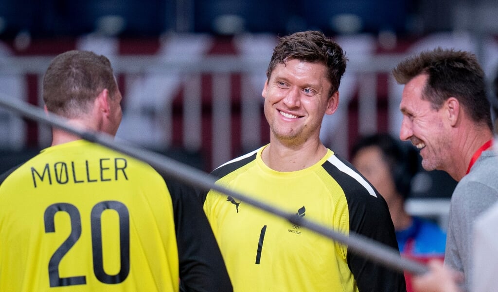 Kevin Møller kender Michael Bruun (h.) fra landsholdet.  ( Scanpix: Liselotte Sabroe)